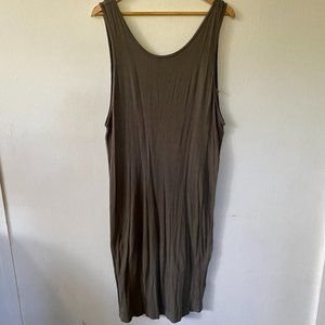 Splendid Midi Dress Lagenlook Green Gray Lined Women's Size Small